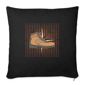 Hiking shoe compass background - Sofa pillowcase 17,3'' x 17,3'' (45 x 45 cm) - black - Front