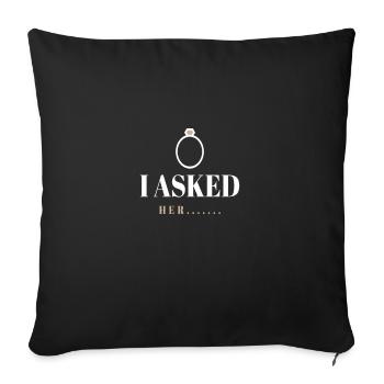 Fiançailles mariage homme courageux motif cadeau - Housse de coussin décorative 45 x 45 cm - noir - Devant