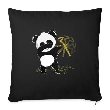 dabbing panda - bamboo panda bear gift - Sofa pillowcase 17,3'' x 17,3'' (45 x 45 cm) - black - Front