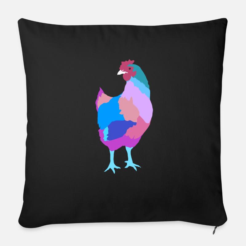 Huhn - Sofakissenbezug 45 x 45 cm - Schwarz