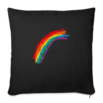 Regenbogen shirt & maske mit regenbogen motiv - Sofakissenbezug 45 x 45 cm - Schwarz - Vorne