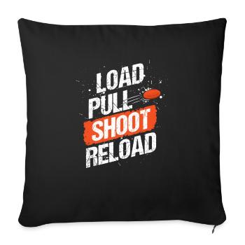 Sports shooter club de tir au pigeon d'argile - Housse de coussin décorative 45 x 45 cm - noir - Devant