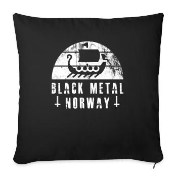 Black Metal Norway with Viking ship gift - Sofa pillowcase 17,3'' x 17,3'' (45 x 45 cm) - black - Front