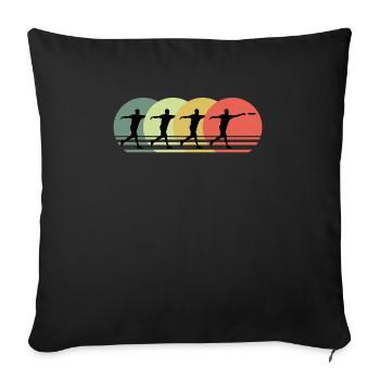 Ultimate Frisbee - Retro, Vintage - Sofa pillowcase 17,3'' x 17,3'' (45 x 45 cm) - black - Front