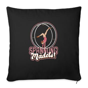 Rhönradturnen Mädchen Rhönradturnerin Rhönrad - Sofakissenbezug 45 x 45 cm - Schwarz - Vorne