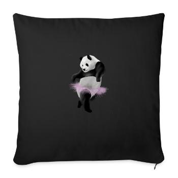 Panda dance - Sofa pillowcase 17,3'' x 17,3'' (45 x 45 cm) - black - Front
