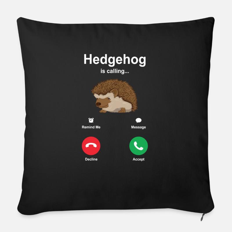 Igel - Sofakissenbezug 45 x 45 cm - Schwarz