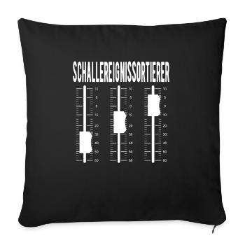 Sound technician event technician - Sofa pillowcase 17,3'' x 17,3'' (45 x 45 cm) - black - Front