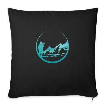 hike - Sofa pillowcase 17,3'' x 17,3'' (45 x 45 cm) - black - Front