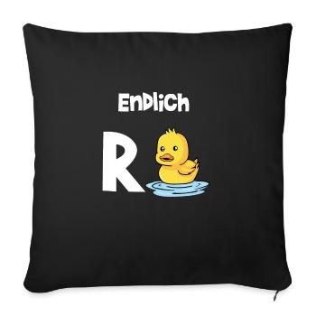 Endlich Rente Ruhestand Pension Ende Ente - Sofakissenbezug 45 x 45 cm - Schwarz - Vorne