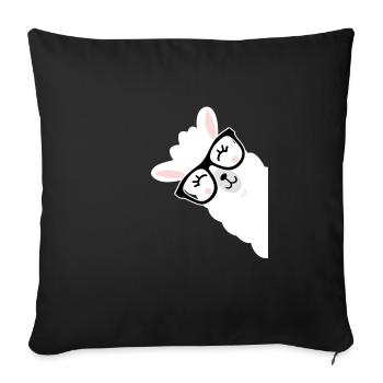 Süßes Llama Alpaka Geschenk Springen Spucken - Sofakissenbezug 45 x 45 cm - Schwarz - Vorne