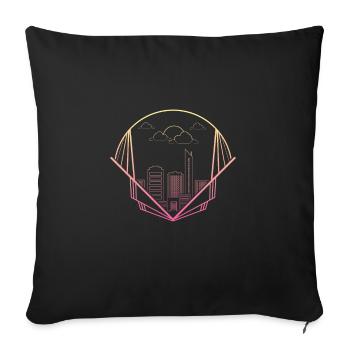 skyline - Sofa pillowcase 17,3'' x 17,3'' (45 x 45 cm) - black - Front