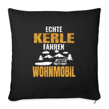 Wohnmobil - Sofakissenbezug 45 x 45 cm - Schwarz - Vorne