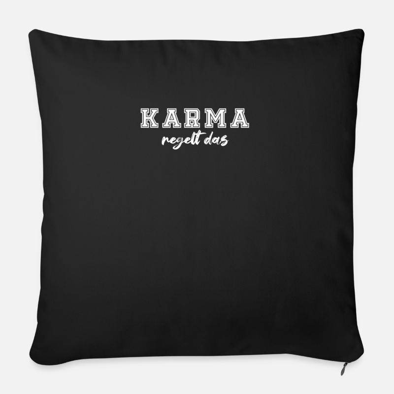 Karma regelt das - Sofakissenbezug 45 x 45 cm - Schwarz