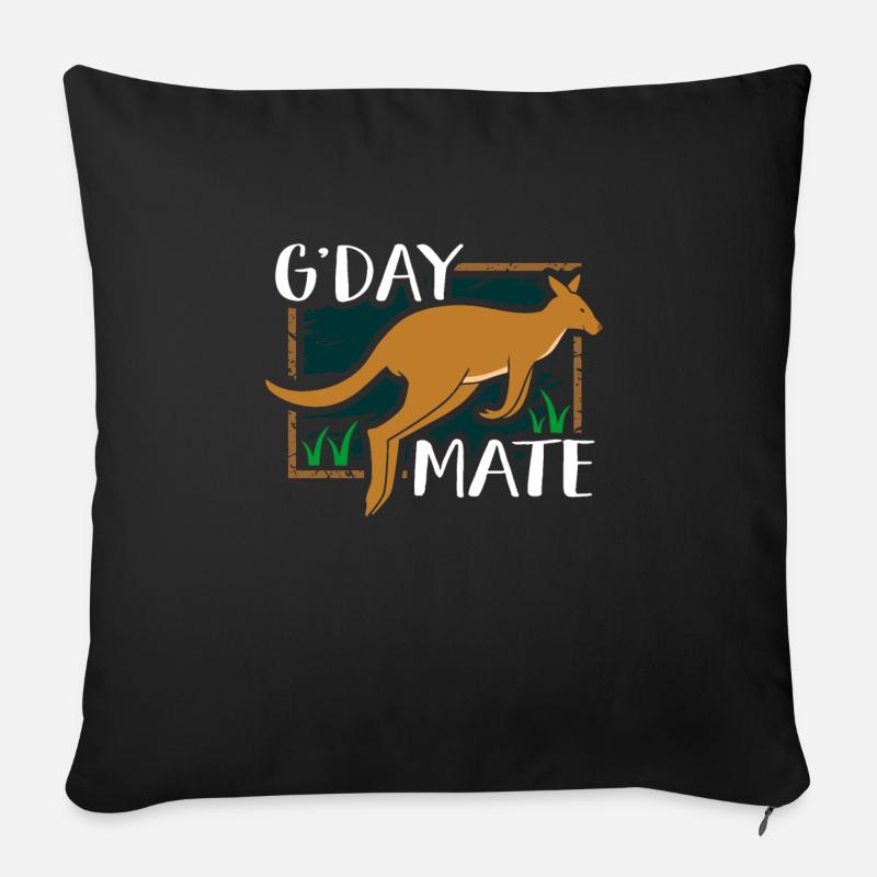 Kangourou - Housse de coussin décorative 45 x 45 cm - noir