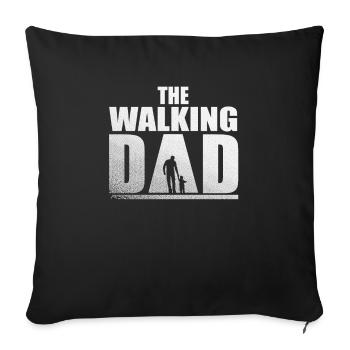 Fête des Pères, papa walking cadeau pour les futurs papas - Housse de coussin décorative 45 x 45 cm - noir - Devant