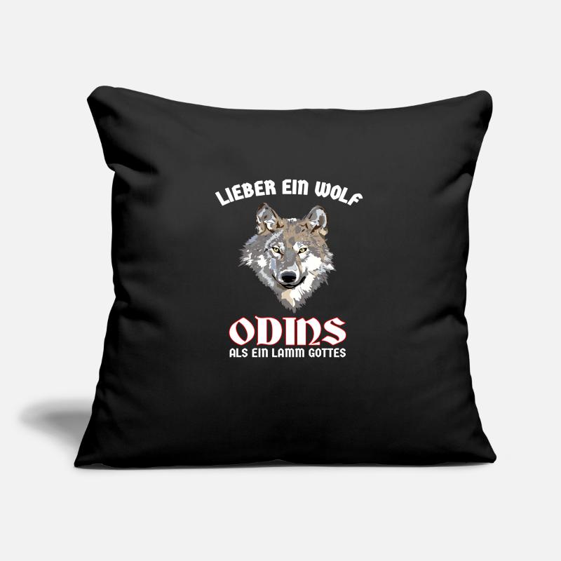lieber ein Wolf Odins als ein Lamm Gottes! Sofakissenbezug 45 x 45 cm