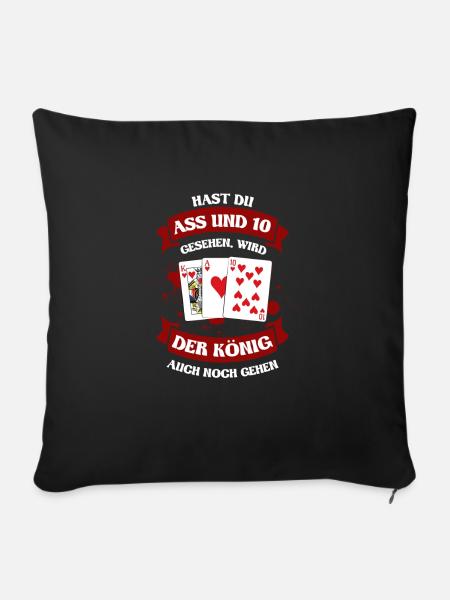 Skatspiel Skatspieler Skat - Sofakissenbezug 45 x 45 cm - Schwarz
