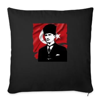Mustafa Kemal Ataturk father of Turkey - Sofa pillowcase 17,3'' x 17,3'' (45 x 45 cm) - black - Front