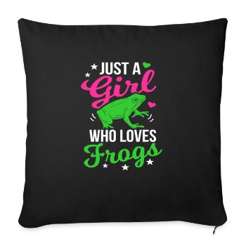 Frog - Sofa pillowcase 17,3'' x 17,3'' (45 x 45 cm) - black - Front