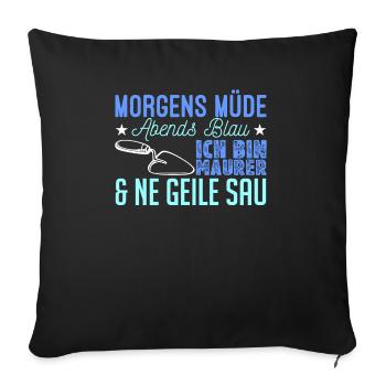 Maurer Beruf Maurermeister Baustelle - Sofakissenbezug 45 x 45 cm - Schwarz - Vorne