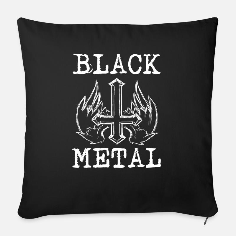 BLACK METAL - Sofakissenbezug 45 x 45 cm - Schwarz