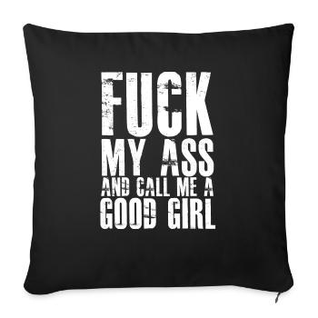 BDSM ET KINKY SLAVE GIRL CITATION - Housse de coussin décorative 45 x 45 cm - noir - Devant
