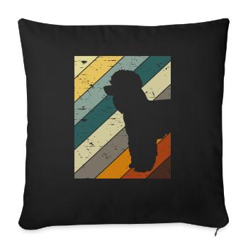Retro Pudel Hunde - Sofakissenbezug 45 x 45 cm - Schwarz - Vorne