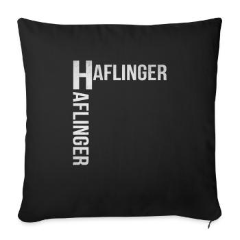 Haflinger Pferd Reiten Reitverein Pony Geschenk - Sofakissenbezug 45 x 45 cm - Schwarz - Vorne