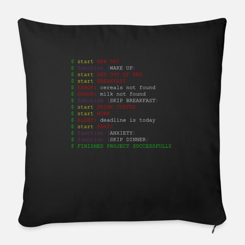 Méthode de fonction de code de blague du programmeur - Housse de coussin décorative 45 x 45 cm - noir