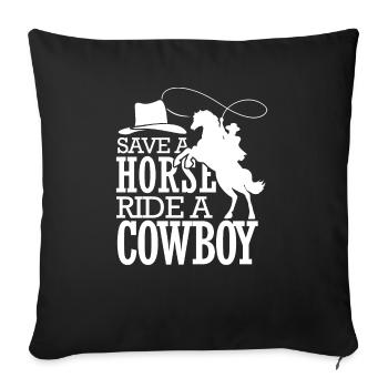 Save A Horse Ride a Cow Boy - Sofa pillowcase 17,3'' x 17,3'' (45 x 45 cm) - black - Front