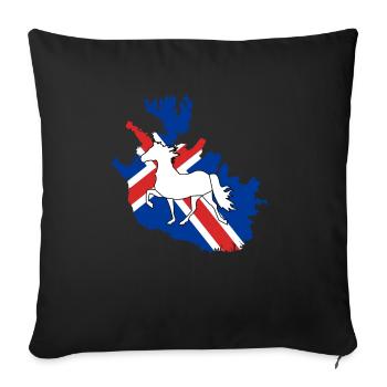 Islandpferd Tölt Island saga Isi Geschenk Isländer - Sofakissenbezug 45 x 45 cm - Schwarz - Vorne