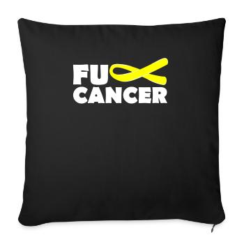 Fuck Cancer - Sofa pillowcase 17,3'' x 17,3'' (45 x 45 cm) - black - Front
