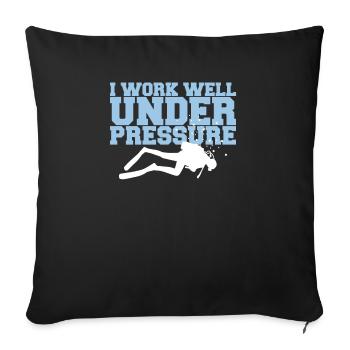 Je travaille bien sous pression - Housse de coussin décorative 45 x 45 cm - noir - Devant
