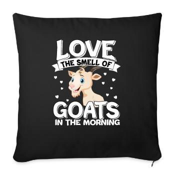 Fermier chèvre fermier cadeau chèvre fermier femme - Housse de coussin décorative 45 x 45 cm - noir - Devant