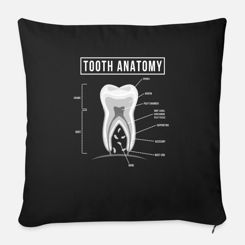 dentiste - Housse de coussin décorative 45 x 45 cm - noir