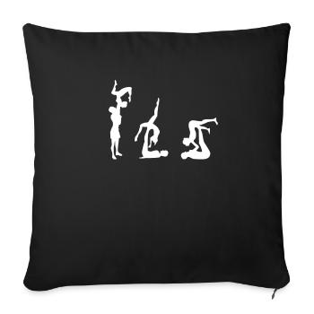 Acrobatics gymnastics club gymnast figures athletes - Sofa pillowcase 17,3'' x 17,3'' (45 x 45 cm) - black - Front