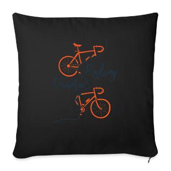 Tauern-Radweg - Sofakissenbezug 45 x 45 cm - Schwarz - Vorne