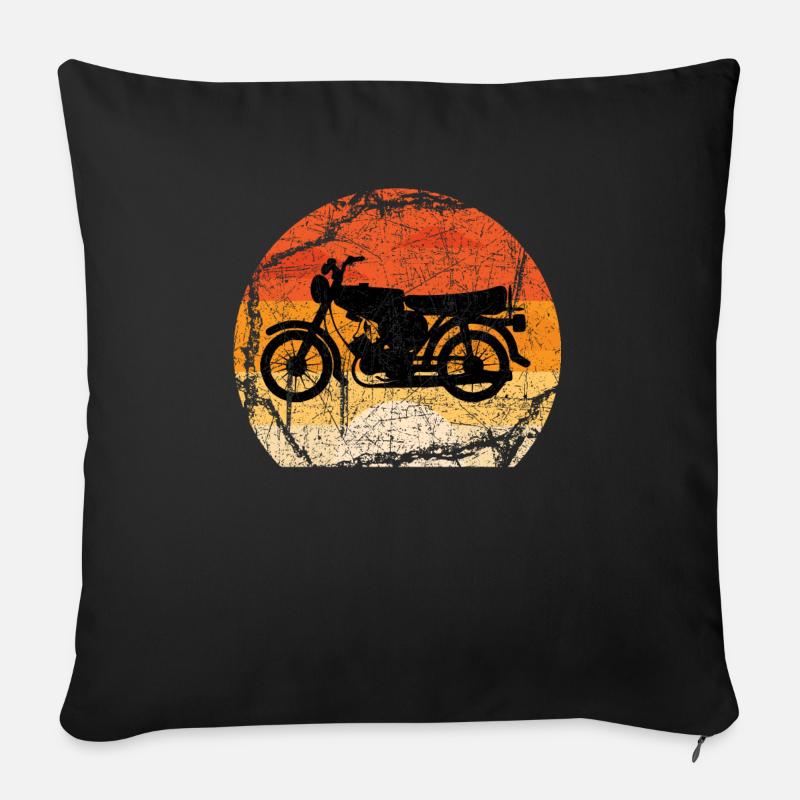 Moped Simson S51 - Sofakissenbezug 45 x 45 cm - Schwarz