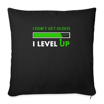 Gamer 35th Birthday-I Don't Get Older I Level Up - Sofa pillowcase 17,3'' x 17,3'' (45 x 45 cm) - black - Front