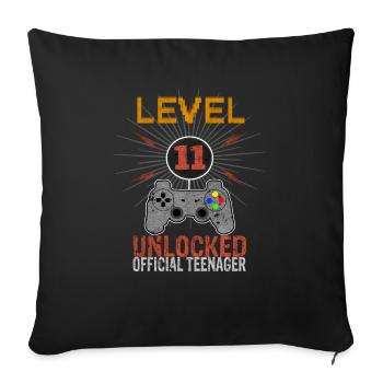 11. Geburtstag Teenager Gamecontroller - Sofakissenbezug 45 x 45 cm - Schwarz - Vorne