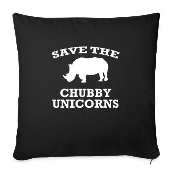 SAVE THE CHUBBY UNICORNS - Sofa pillowcase 17,3'' x 17,3'' (45 x 45 cm) - black - Front