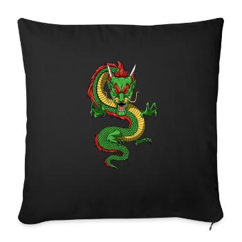 Asian dragon - evil chinese dragon - Sofa pillowcase 17,3'' x 17,3'' (45 x 45 cm) - black - Front