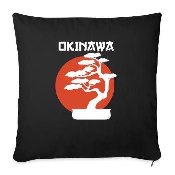 Okinawa Bonsai Baum - Sofakissenbezug 45 x 45 cm - Schwarz - Vorne