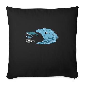 Sauvez l'océan du plastique - conception écologique - Housse de coussin décorative 45 x 45 cm - noir - Devant