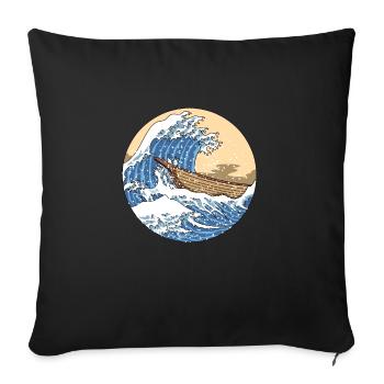 Kanagawa Big Wave Japan - Sofa pillowcase 17,3'' x 17,3'' (45 x 45 cm) - black - Front