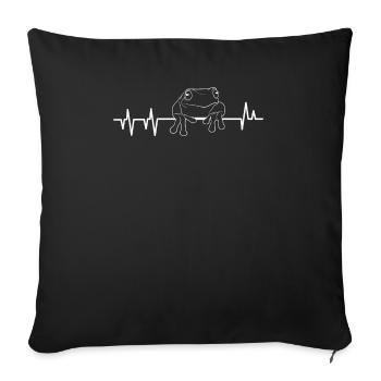 frog - Sofa pillowcase 17,3'' x 17,3'' (45 x 45 cm) - black - Front