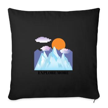 Camping camper hiking hiking mount mountains outdoor - Sofa pillowcase 17,3'' x 17,3'' (45 x 45 cm) - black - Front