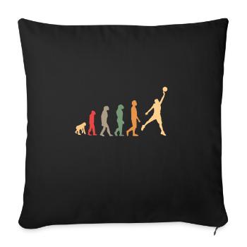 vintage, retro evolution basketball basket with dunk - Sofa pillowcase 17,3'' x 17,3'' (45 x 45 cm) - black - Front
