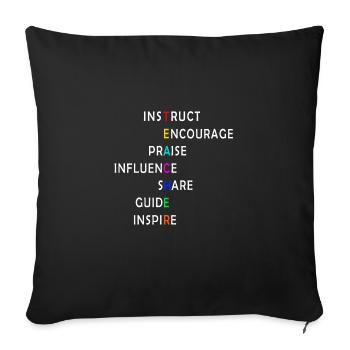 Gifts for English teachers - Sofa pillowcase 17,3'' x 17,3'' (45 x 45 cm) - black - Front